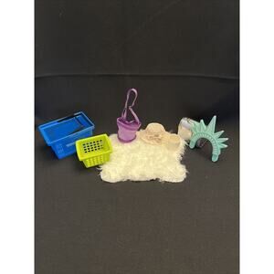 American Girl And Other Brands Set Of Accessories-Containers, Rug, Bag, Hat,Etc.